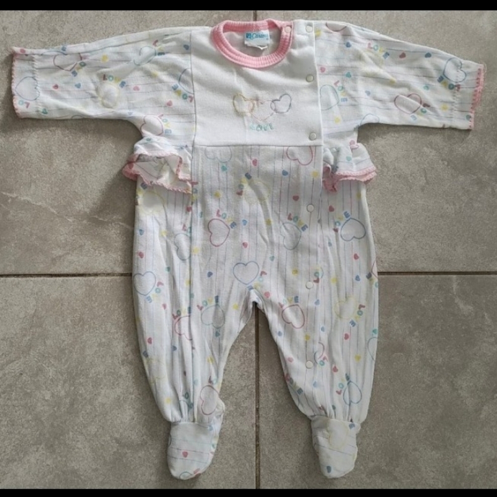 Carter's White and Pink Heart One Piece